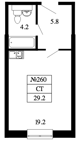 Студия 29.2 м²